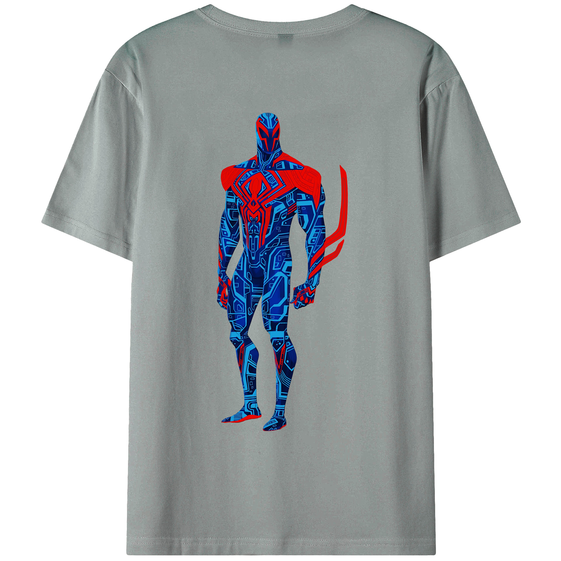 （画像用） Spider Man スパイダーマン 綿100％ メンズ半袖Tシャツ（バックプリント） 通気性